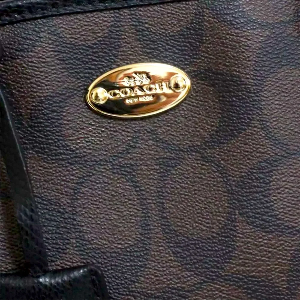 COACH NWT Coach 2Way Signature Handbag Women 'S Brown Pvc Razor F34608 No. 2809